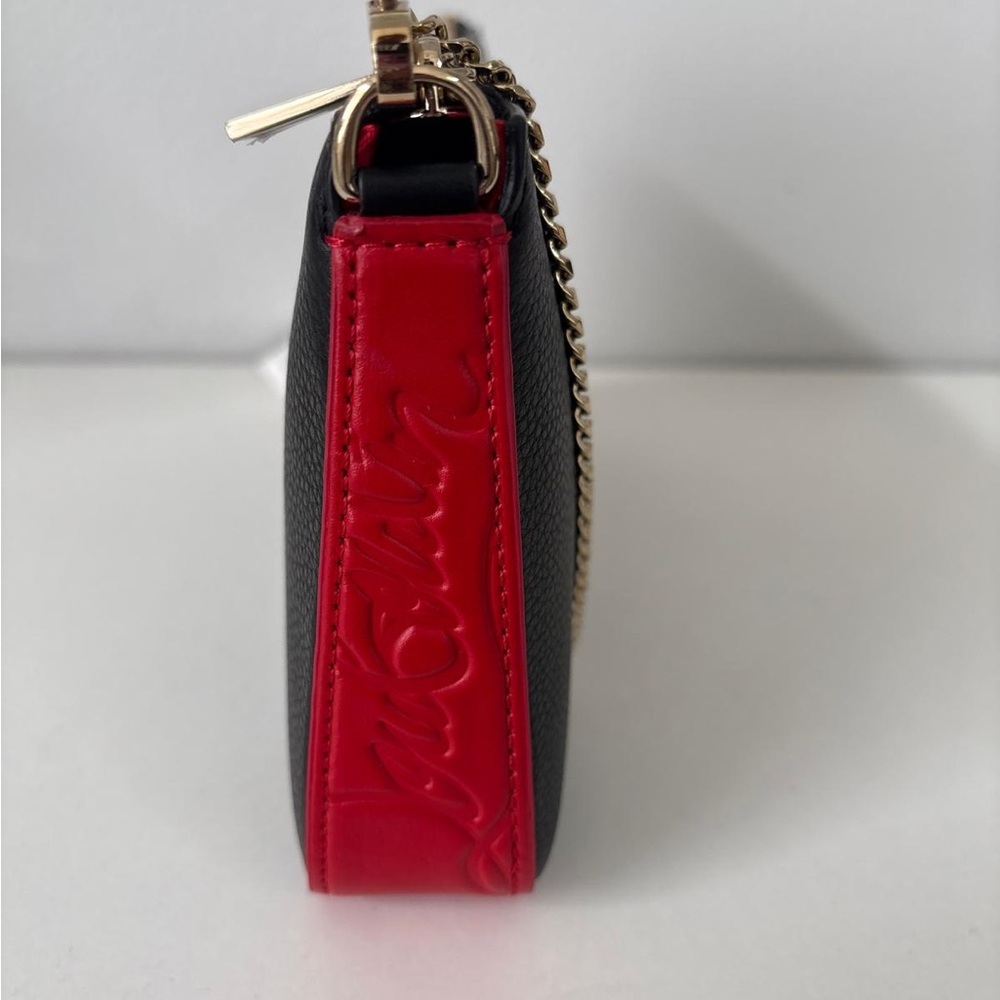 Christian Louboutin Black Crossbody with Red Patent Accent and Gold Chain - Picture 3 of 4